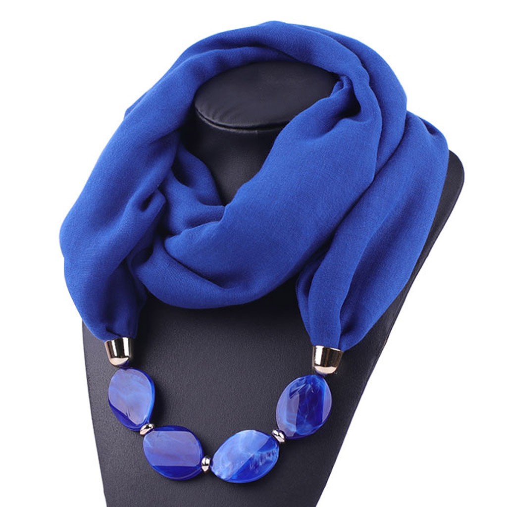 Scraf femmes coton lin collier pendentif écharpe mode Style ethnique doux collier vacances couleur unie collier écharpe cou