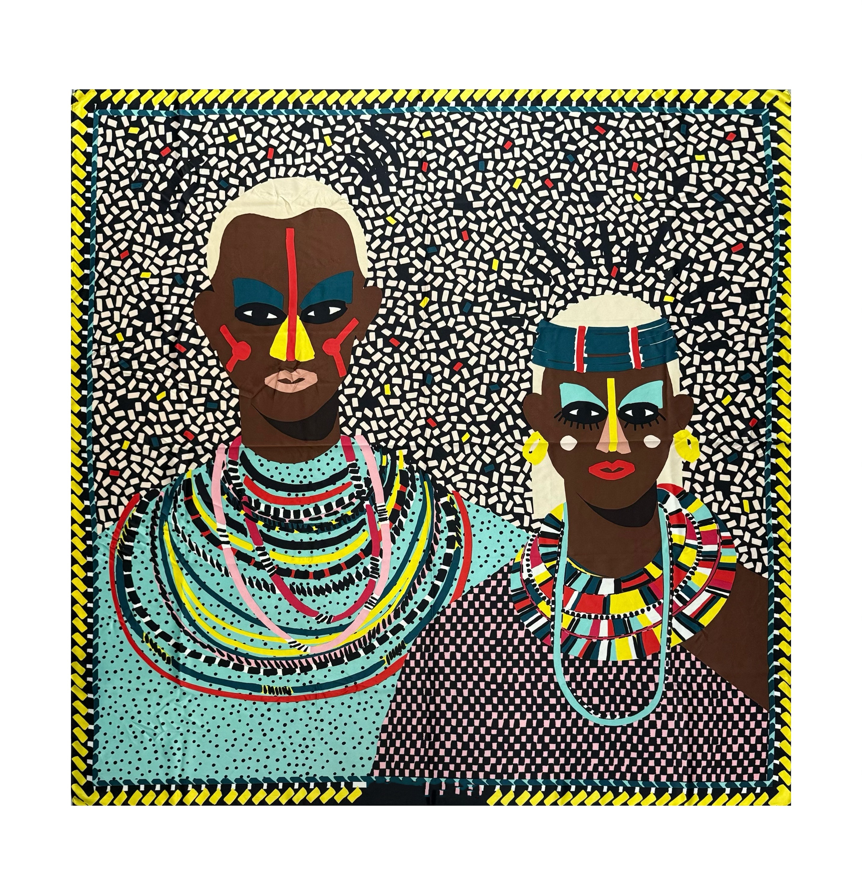 Écharpe de créateur à pois, châle pour femme, écharpe en dentelle, écharpe carrée au design graffiti, écharpe fine 120cm * 120cm