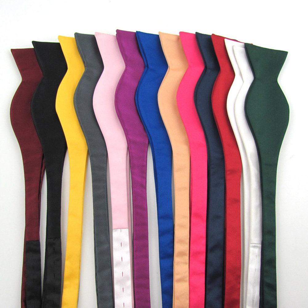 Nœud papillon en Satin de soie pour homme, réglable, couleur unie, Vintage, classique, Business, fête de mariage, cadeau