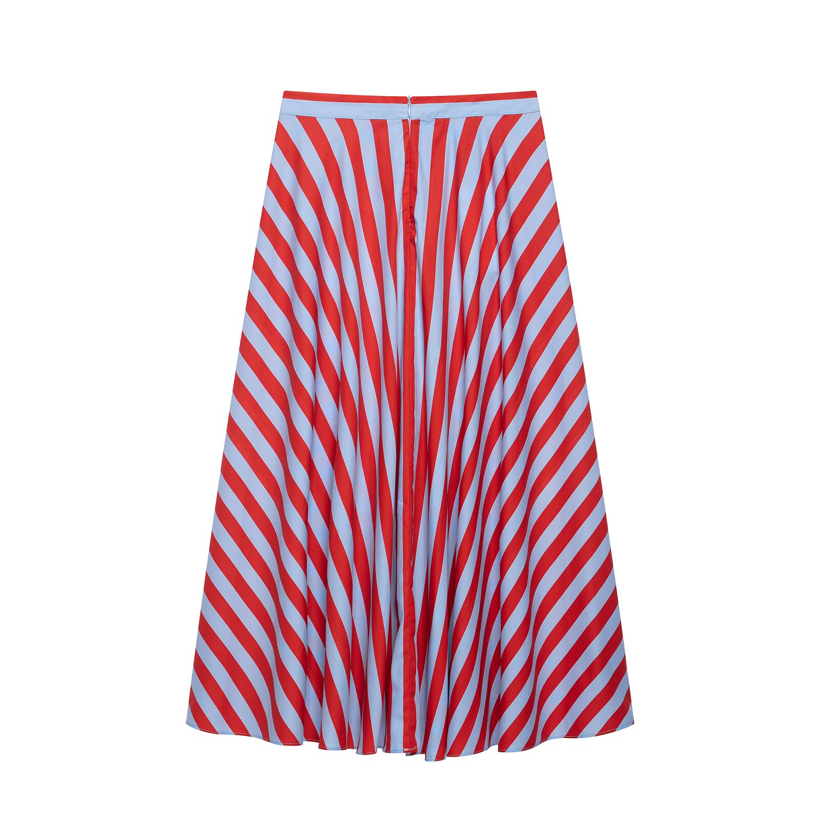 Jupe longue femme 2026, style élégant pour les vacances, décontractée et tendance, jupe MIDI rayée contrastante, nouvelle collection été rouge