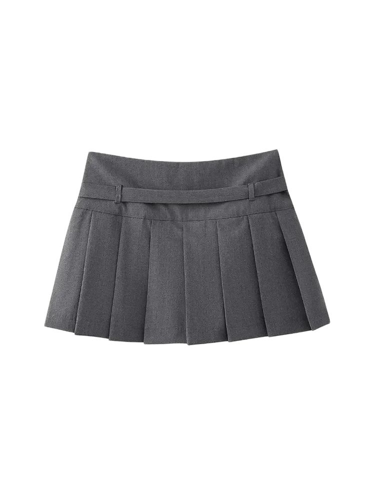 Jupes courtes plissées pour femmes, avec ceinture, fermeture éclair latérale, taille moyenne, jupe-short féminine, mode