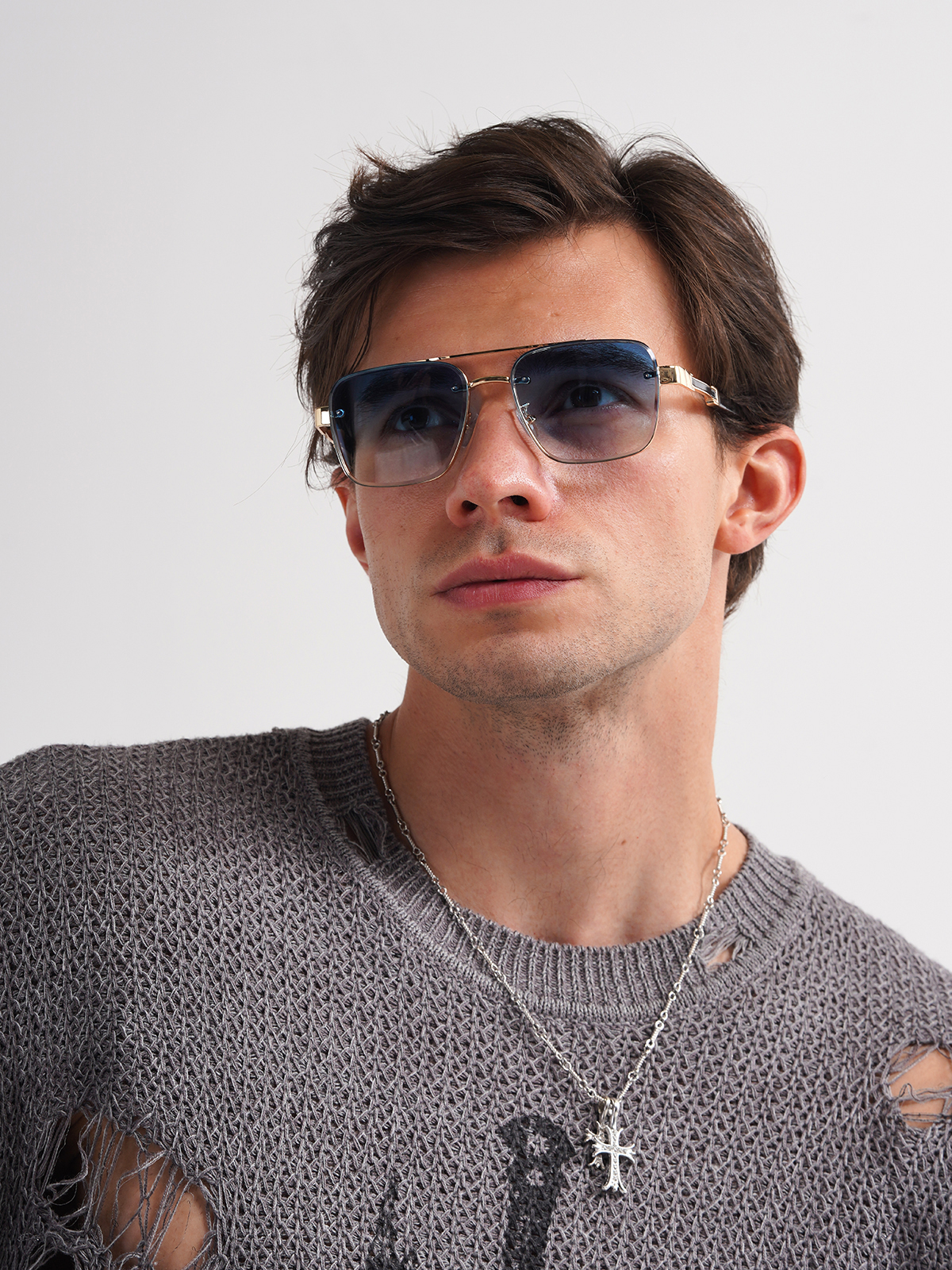 Lunettes de soleil carrées rétro pour hommes, protection UV400, monture complète, lunettes de conduite polarisées avec matériaux haut de gamme, style classique
