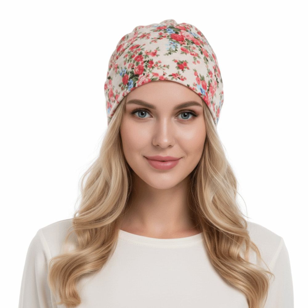 Turban de haute qualité à imprimé floral bohème, chapeau décontracté de printemps pour chimiothérapie, chapeau en coton coupe-vent, bandana pour femme, style ethnique
