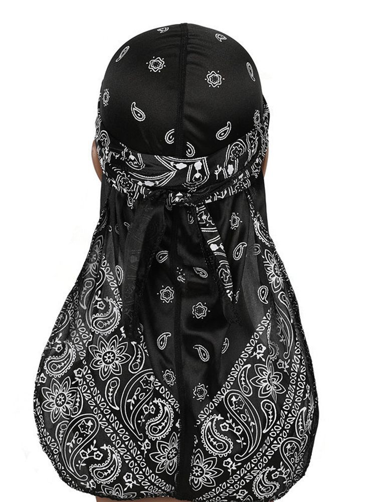 Durag Turban pour hommes et femmes, chapeau de motard, enveloppement de sauna, casquette Hip Hop, mode longue queue Bandanas, vêtements de sauna, 1PC, 7.5