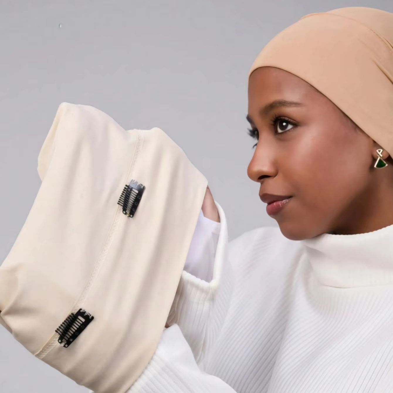 Ensemble de pinces de fixation pour bonnet intérieur musulman en modal, bonnet extensible, sous-voile doux islamique, bonnet, bandeau, turban tube pour femme ﻿