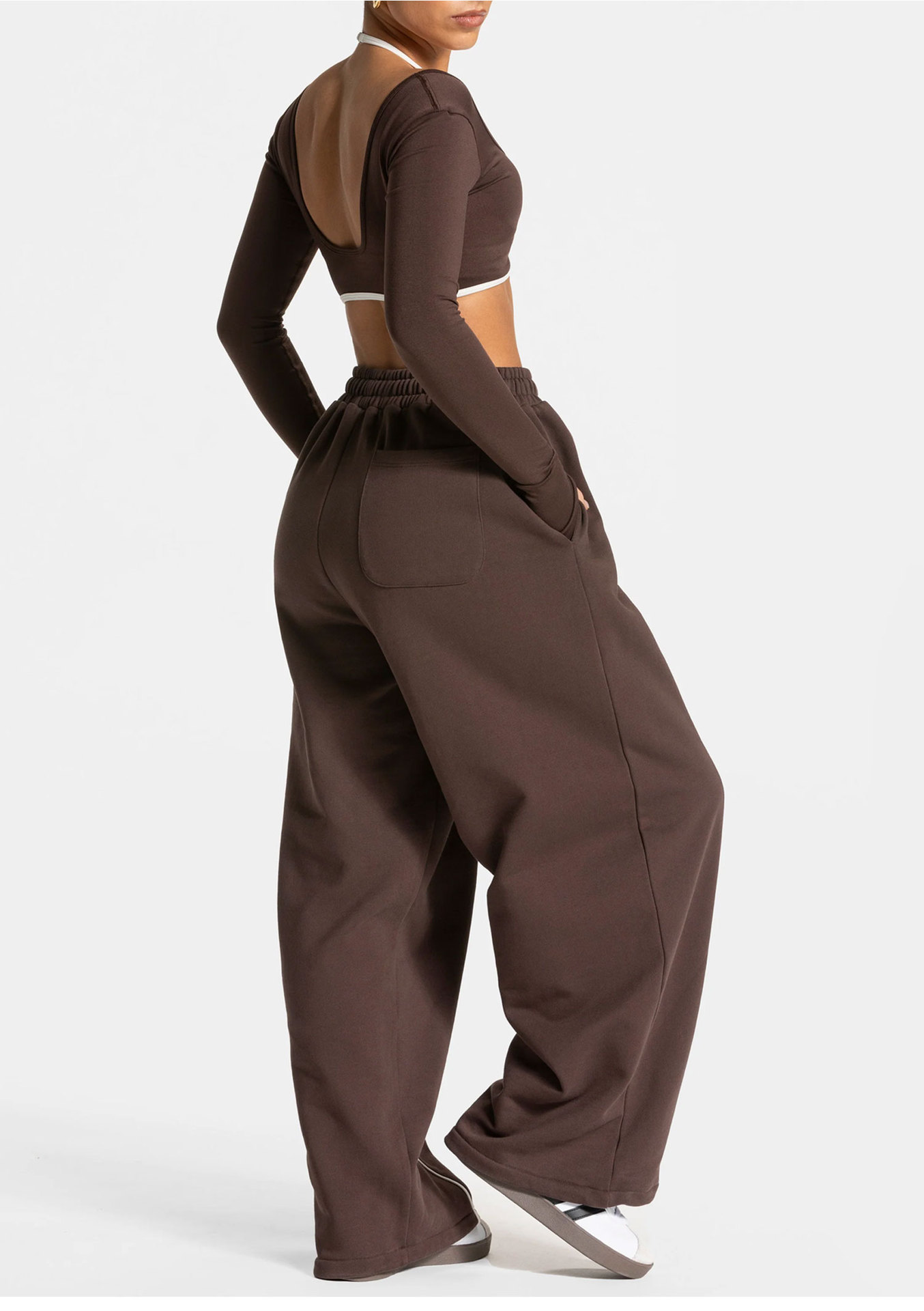 Pantalon de jogging sport pour femme, taille basse, ceinturé, coupe droite, couleur unie, décontracté, pour la gym, avec plusieurs poches, pantalon de travail à jambes larges