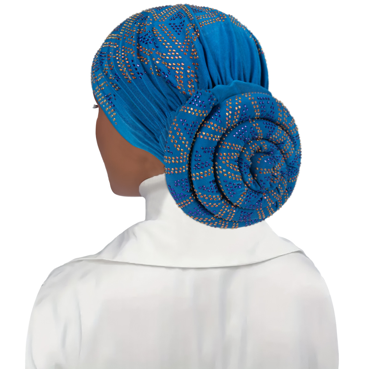 Plein diamants femmes beignet Turban casquette élastique musulman foulard Bonnet femme bandeau chapeau casquettes africaines dame cheveux accessoires