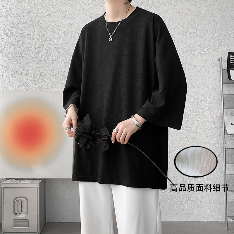 T-shirt ample pour homme en soie glacée, collection été 2026, manches courtes, style Harajuku, couleur unie, simple, pour le quotidien