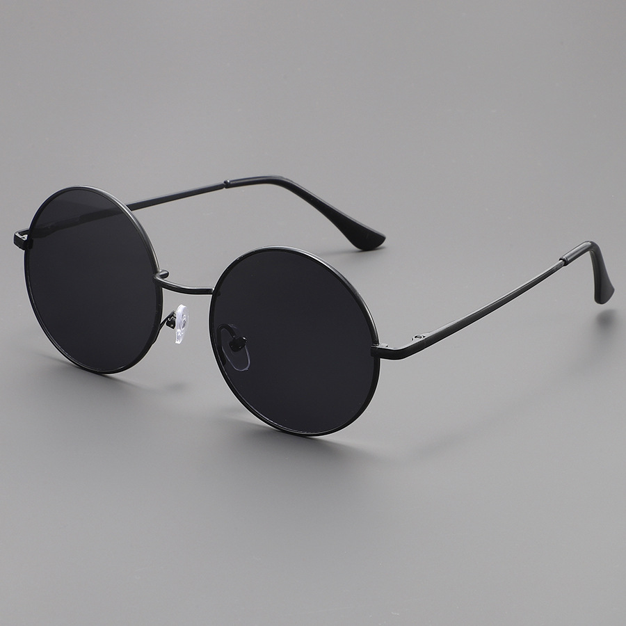 Lunettes de soleil rondes tendance pour hommes et femmes, style vintage, pour la conduite, monture métallique de marque de luxe, Lentes De Sol