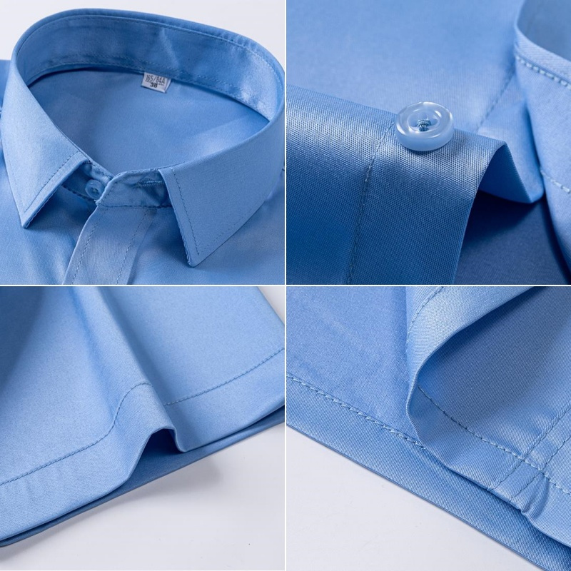 Nouvelles chemises pour hommes à manches courtes, chemises habillées pour hommes, coupe slim, chemise sociale, chemisier de bureau, chemise blanche avec poche, vêtements pour hommes, tailles S-7XL