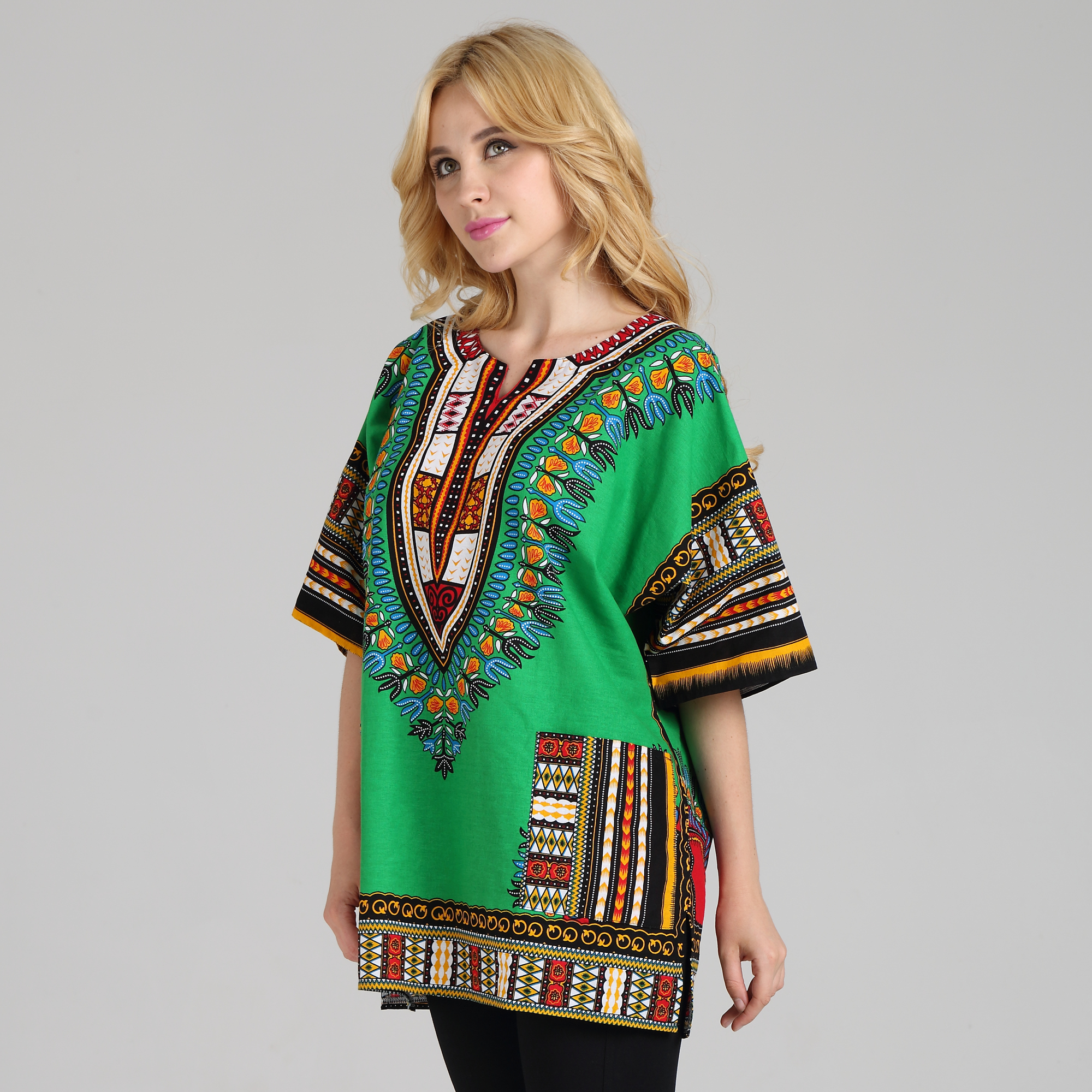 Chemise traditionnelle africaine Dashiki, en coton Batik léger de qualité fine, cloches africaines de Cuba, poncho de plage