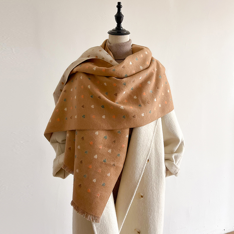 Nouveau hiver cachemire amour écharpe pour femmes châle enveloppement Femme Pashmina marque de luxe Poncho couverture épaisse chaud Bufanda Echarpe Femme