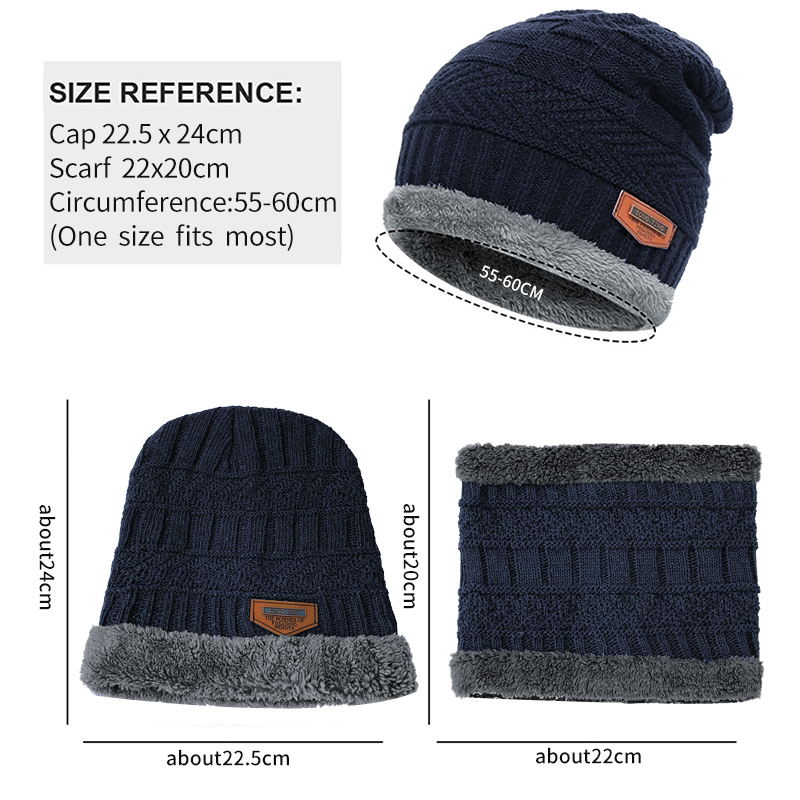 Hiver hommes femmes épais Bonnet chapeau tricoté chapeau hiver casquette Bonnet femme laine cou écharpe casquette cagoule masque Bonnet chapeaux ensemble