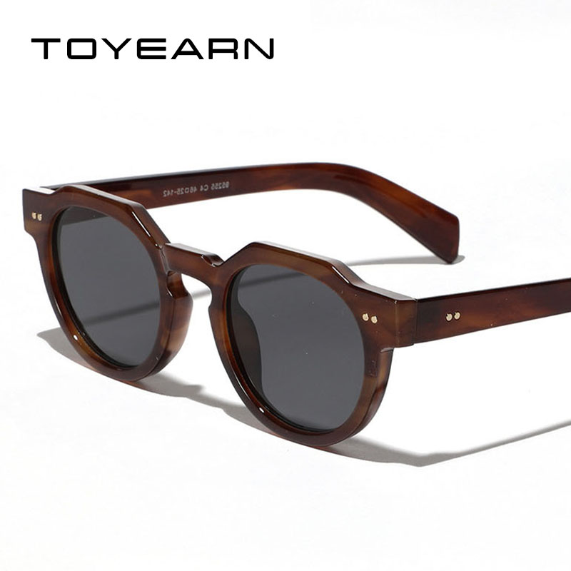 Lunettes de soleil rondes classiques à rivets pour hommes et femmes, lunettes de soleil punk, rétro, hip hop, vintage, extérieur, créateur de marque de luxe, UV400, nouveau, 2025