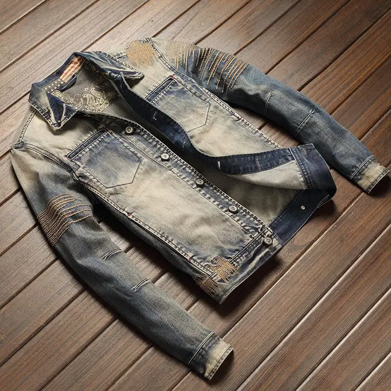 Manteau de cowboy pour hommes automne corée Vintage mode de tissu vestes en jean décontractée homme à faible coût vêtements pour hommes Lxury vêtements d'extérieur taille L Joker