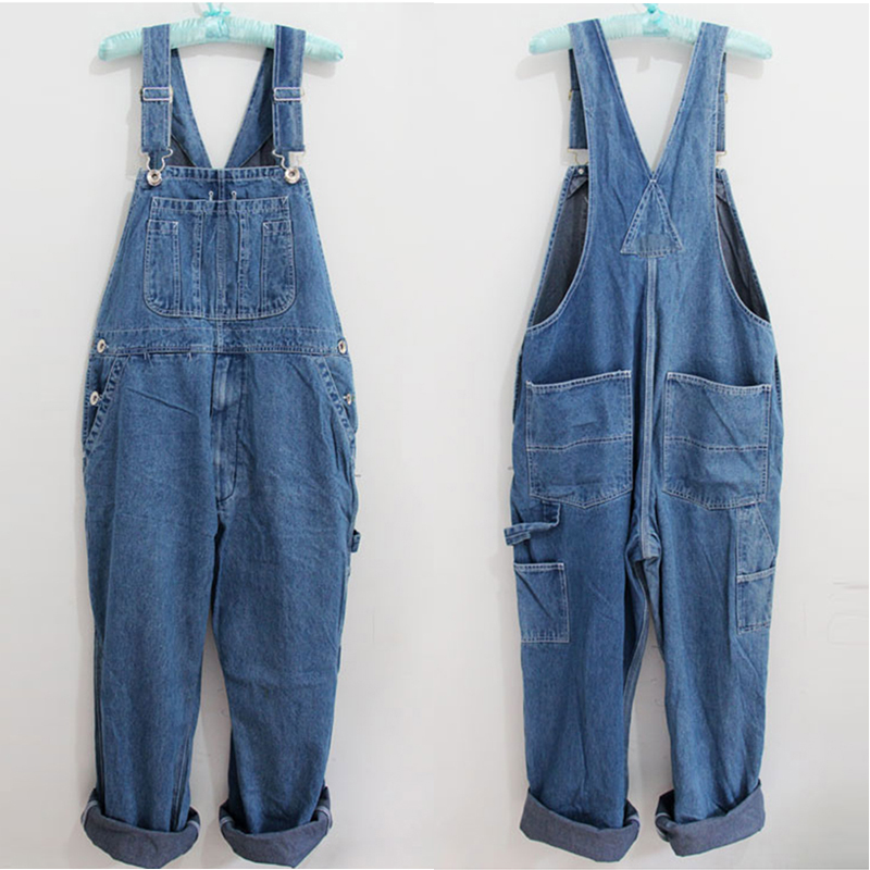 Salopette en Denim pour hommes, grande taille 28-40 42 44 46 48 50, énorme pantalon à bretelles, combinaisons à poches à la mode, tendance