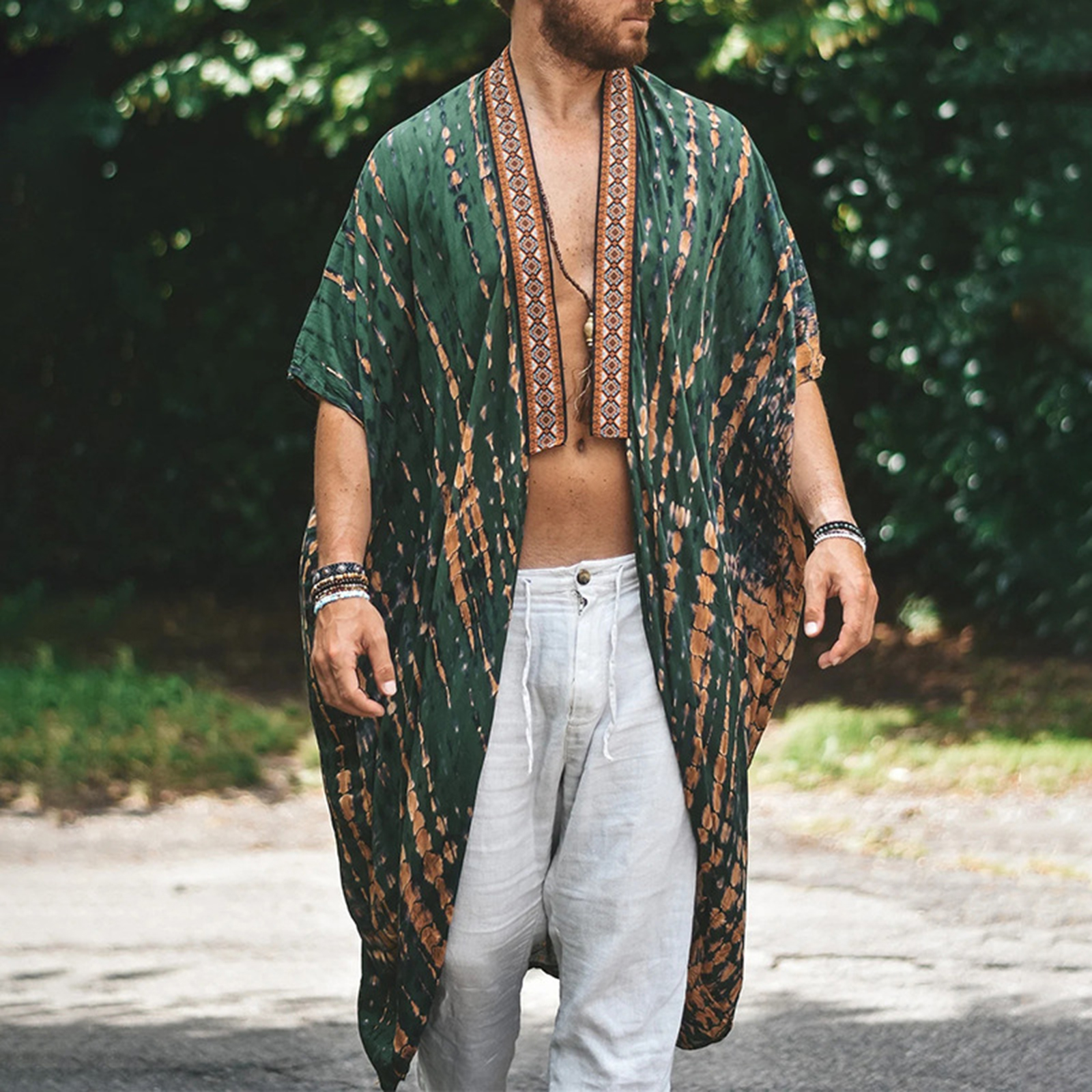 Vestes d'été pour hommes, vestes de plage légères, ouvert sur le devant, longs manteaux de Cardigan, vêtements d'extérieur décontractés pour vacances