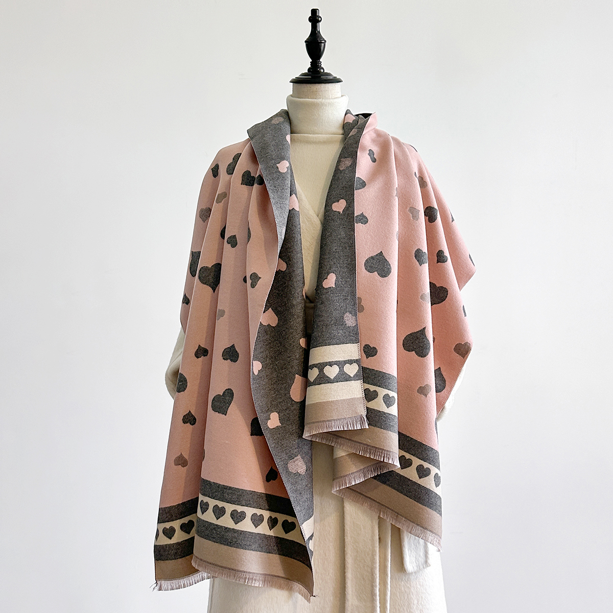 2025 conçu femmes hiver chaud cachemire châle-mode écharpe foulard Pashmina tête écharpe Wrap Poncho & Echarpe