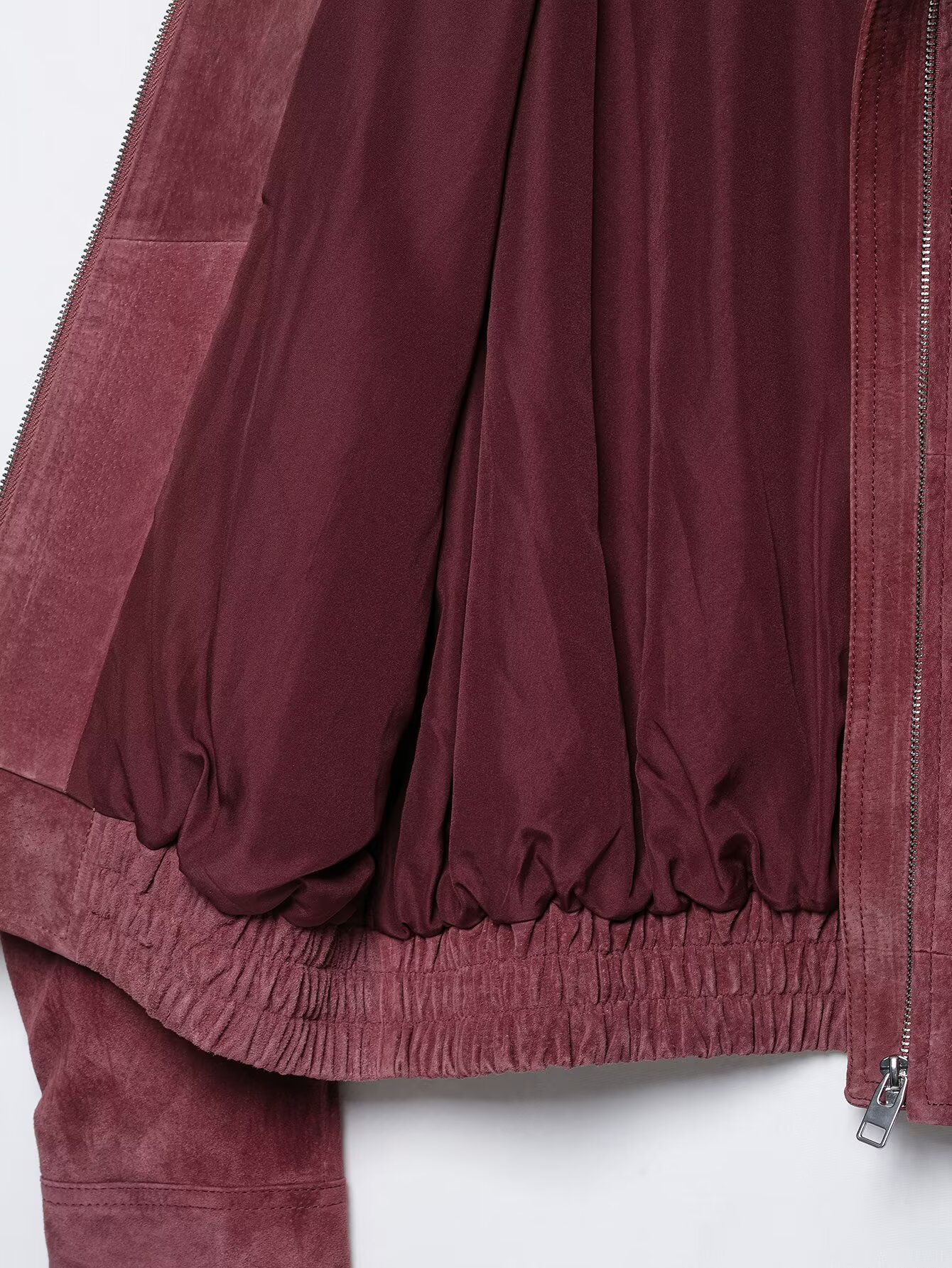 BSAY 2026 Nouvelle Veste Bomber en Cuir pour Femme, Col Montant, Fermeture Éclair Intégrale, Poches Latérales, Ourlet Élastique, Manches Longues, Veste Courte