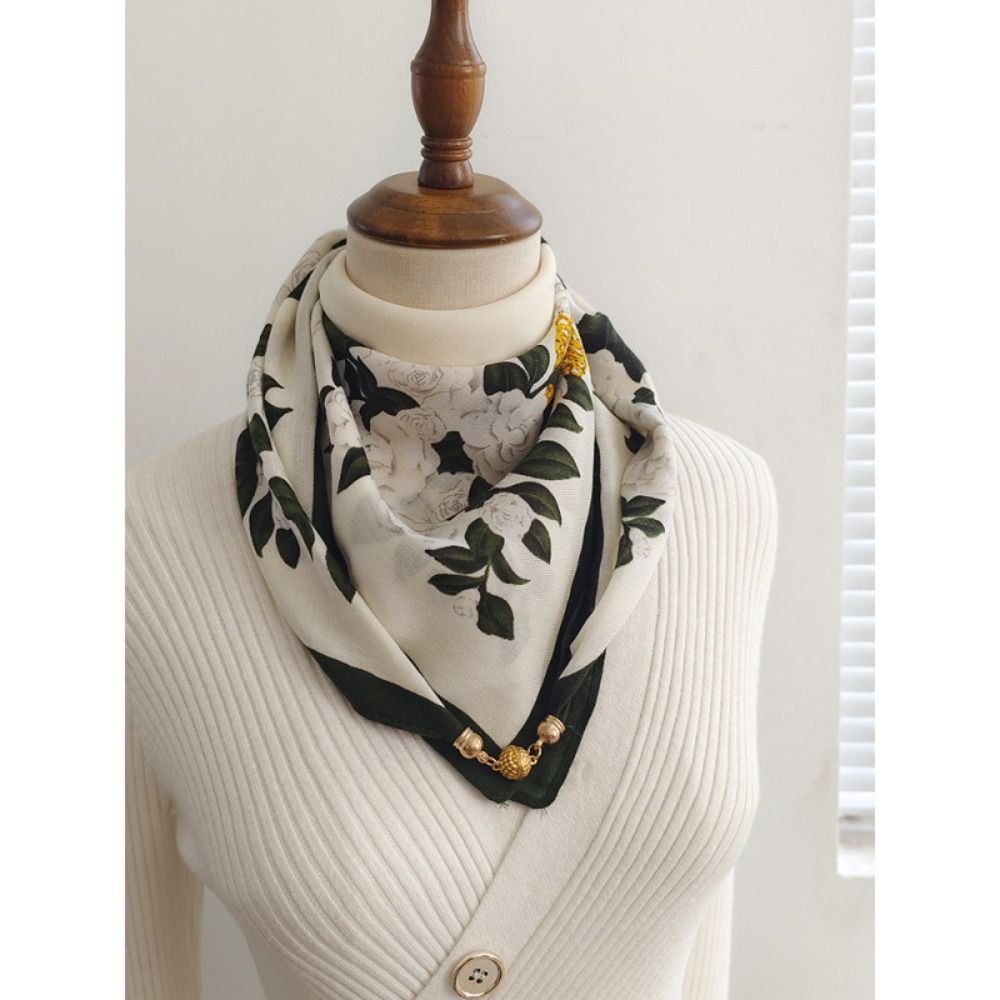 Écharpe de luxe 68×68cm pour femme, foulard en coton doux à motif imprimé, respirant, pour les travailleurs