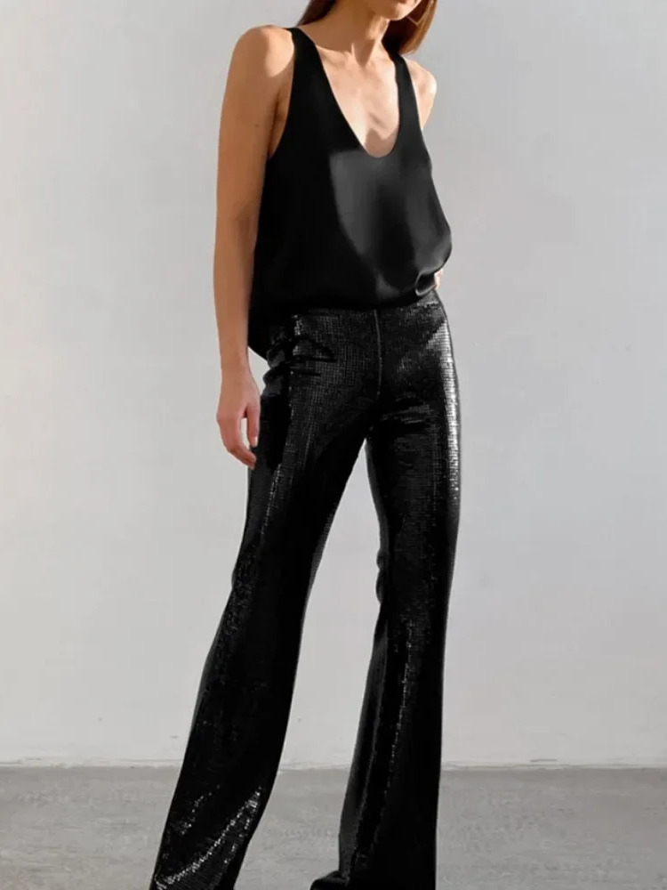 Débardeur de luxe léger et confortable pour femmes, col en U, pour filles, respirant, doublure en Satin doux, sans manches, printemps été, 2025, MA7W