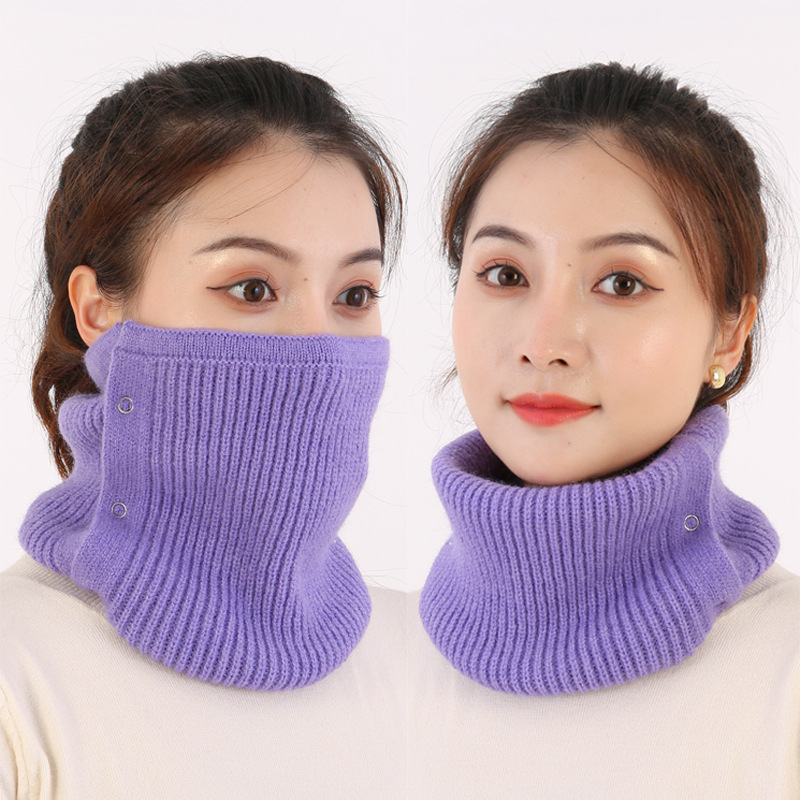 Écharpe tricotée chaude pour hommes et femmes, couvre-chef, boucle en cuivre, faux col en laine, élastique, pour garder le cou, T39