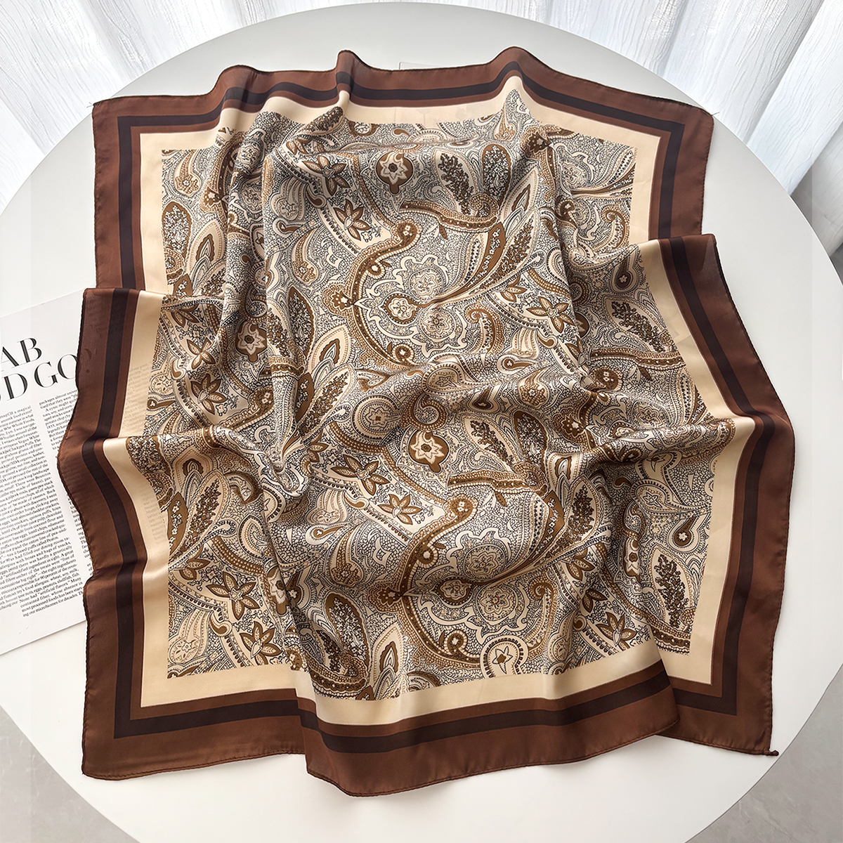 Foulard carré de luxe imprimé Floral pour femmes, bandeau doux, Foulard, Hijab, bandeau Paisley, sac, ruban Bandana