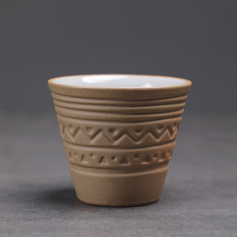 Tasse à café saoudienne, petite tasse à Latte concentrée en céramique grossière Vintage, tasse à thé de l'après-midi créative Antique en céramique