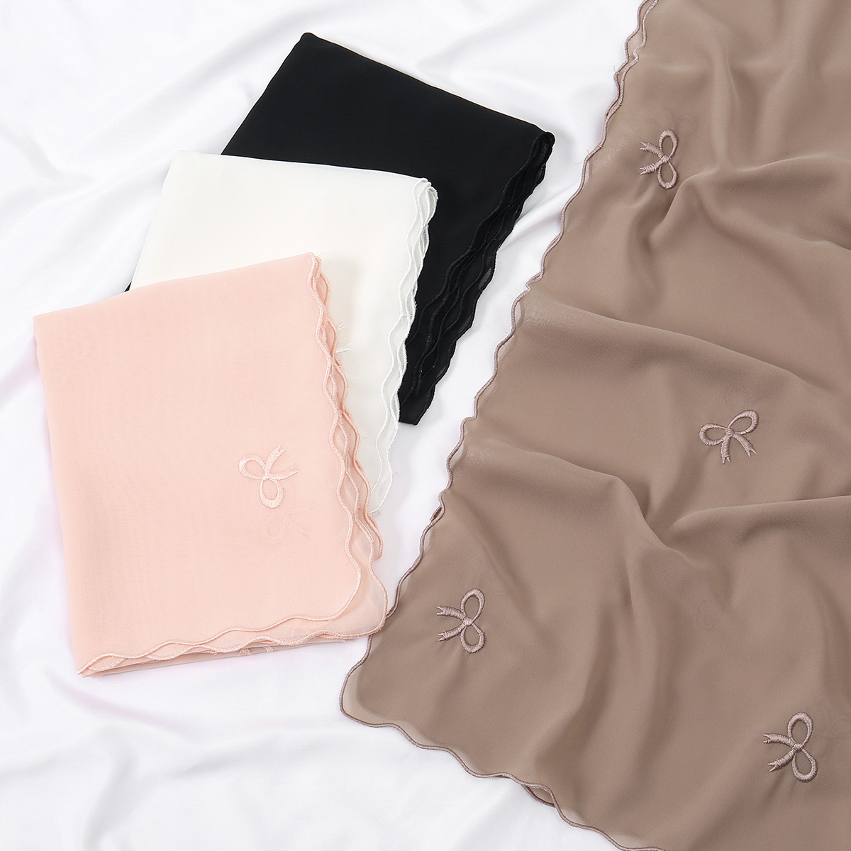 Nouveaux châles longs en mousseline pour femmes, foulards brodés floraux de qualité supérieure, couleur claire, turban respirant, couvre-chefs pour l'Aïd 180*70cm