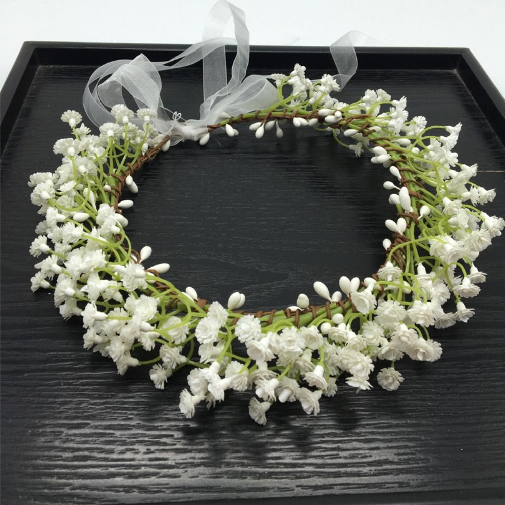 Fournitures de mariage accessoires de cheveux fleur bandeau mariée Corolla chapeaux tissu fleur couronne tête couronne Babysbreath