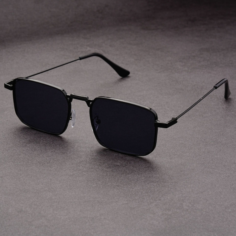 Lunettes de soleil rectangulaires tendance pour hommes et femmes, style vintage, pour la conduite, monture métallique de marque de luxe, Lentes De Sol Hombre