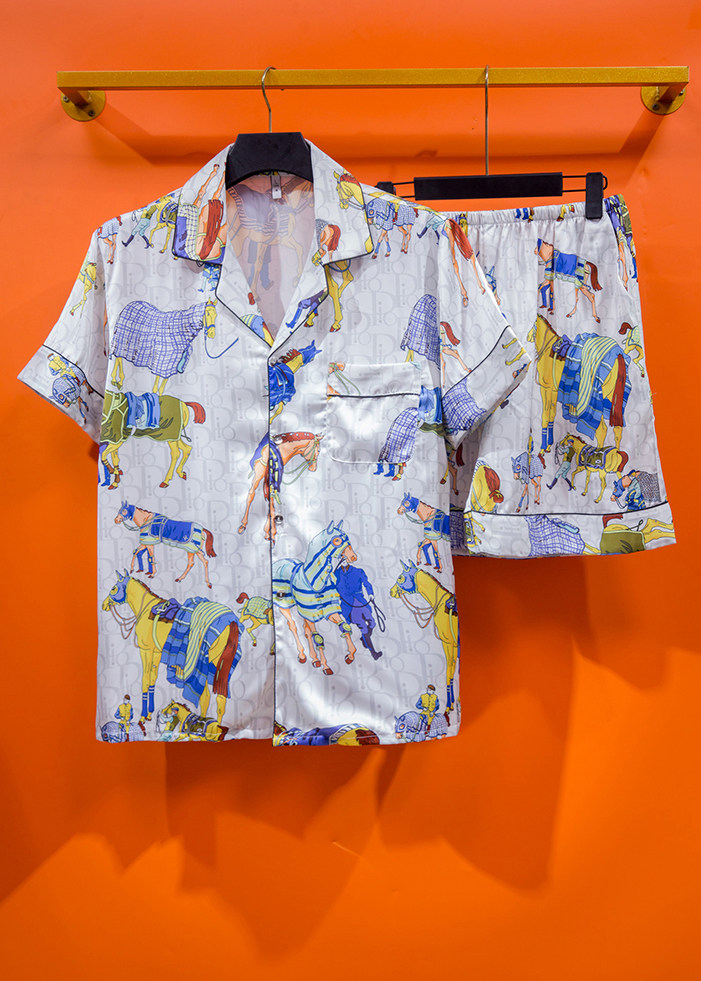 Ensemble de chemises hawaïennes de luxe pour hommes, tenue décontractée 2 pièces avec haut à revers et manches courtes, et short, coupe ample, collection 2024