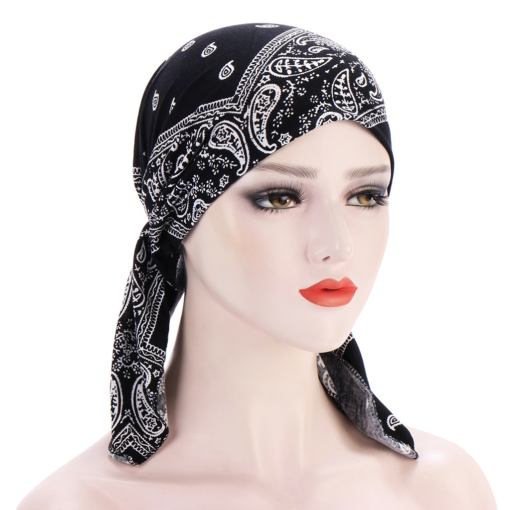 Nouveau Turban Hijab Tendance 2026 à Imprimé, Bonnets Longs et Doux, Élastiques, pour Femmes et Filles, Idéal pour la Chimiothérapie