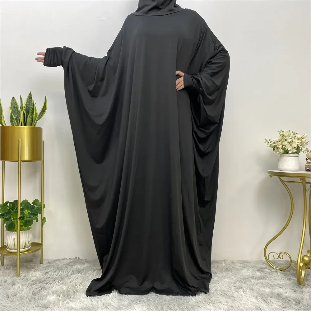 Abaya à capuche Eid femmes musulmanes vêtement de prière Robe à manches chauve-souris Abayas islamique Kaftan dubaï turquie Robe aérienne Burqa Caftan