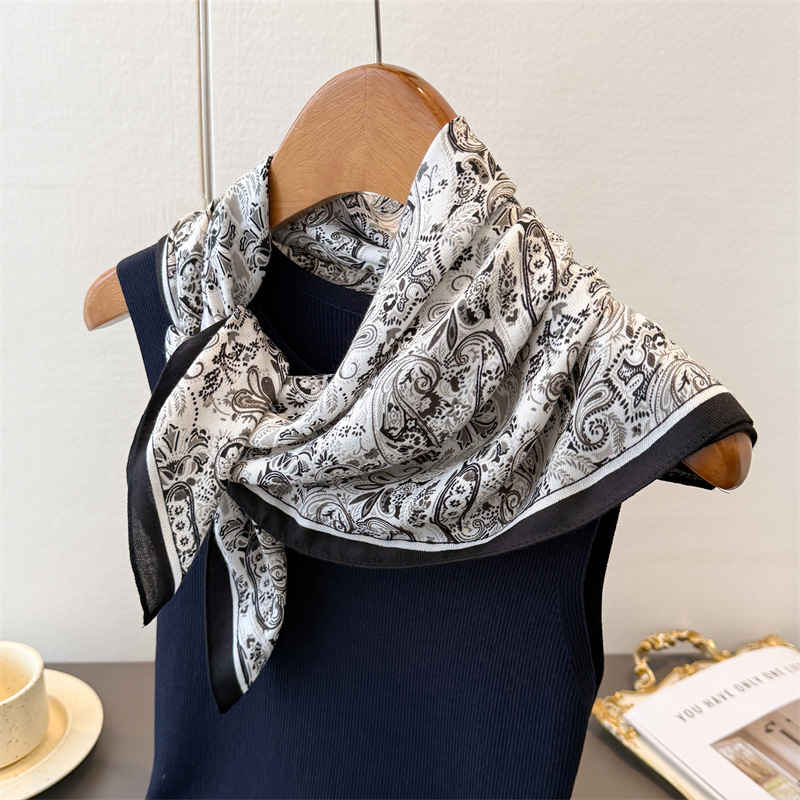 65*65 cm écharpes carrées imprimé Paisley coton sensation Foulard printemps automne foulards chauds femmes décoration doux Foulard Bandana enveloppes