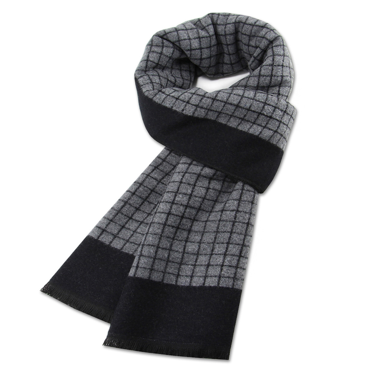 Écharpe de luxe homme hiver chaud laine écharpe pour hommes cachemire soie foulards décontracté Plaid affaires mâle Long Pashmina châles silencieux