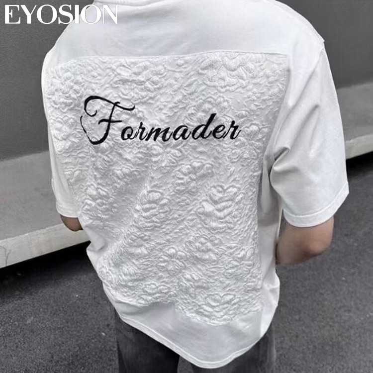 T-shirt d'été pour homme, nouveautés, manches courtes, coton de haute qualité, broderie 3D en relief, jacquard, minimaliste, chic, tee-shirt unisexe