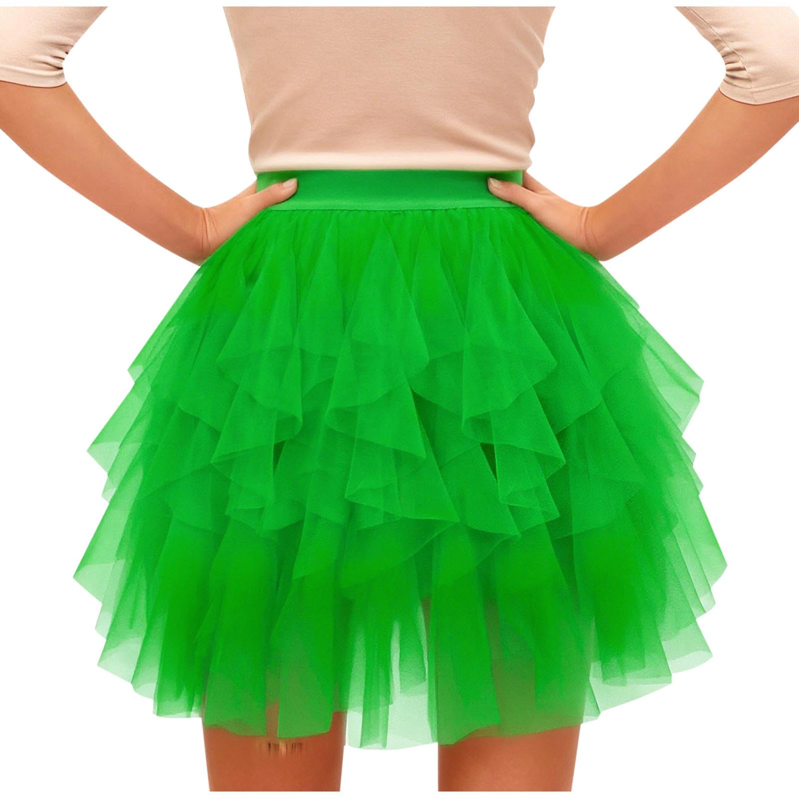 Jupe Tutu en Tulle pour femmes, couleur unie, taille haute, en maille, ligne a, jupe bouffante, jupe gâteau mignonne, demi-jupe de boule de Ballet mignonne