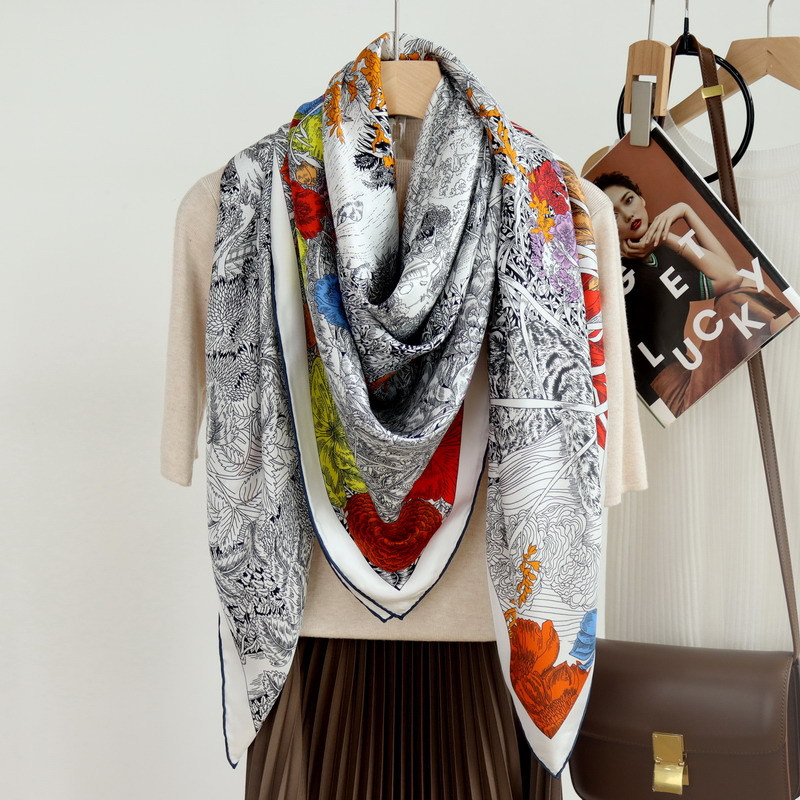 Écharpe de mûrier douce, grand ourlet, châle roulé, ourlets en sergé, foulards de styliste roulés, châles féminins, étole 135cm
