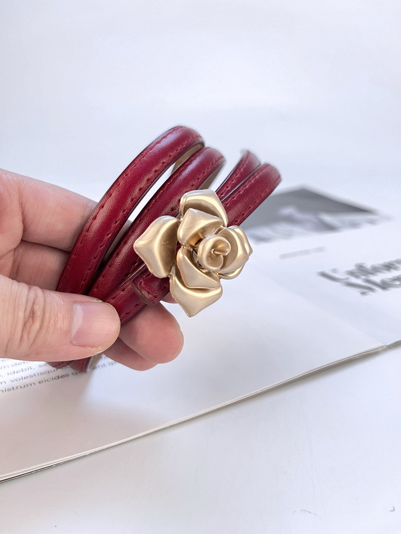 Ceinture fine en cuir pour femmes, taille florale, peau de vache fine avec pull, ceintures pour robe, marque de luxe de styliste, nouvelle collection