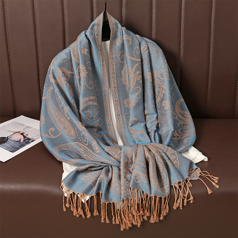 Pashmina hiver Hijab écharpe longue musulmane cachemire châle femme Foulard doux Turban bandeau pour femmes bandeau marque de luxe