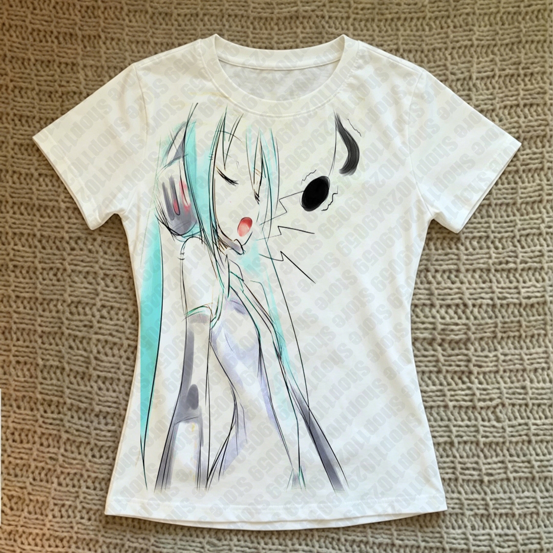 T-shirt pour femme, hauts des années 2000, vêtements féminins, Kpop, Anime Girl, Baby Tees gothiques, Y2k, vêtements pour femme, Goth