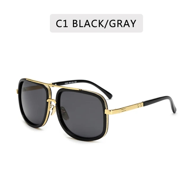 Nouvelle mode grand cadre lunettes De soleil hommes carré métal lunettes De soleil femmes rétro lunettes De soleil Vintage haute qualité Gafas Oculos De Sol