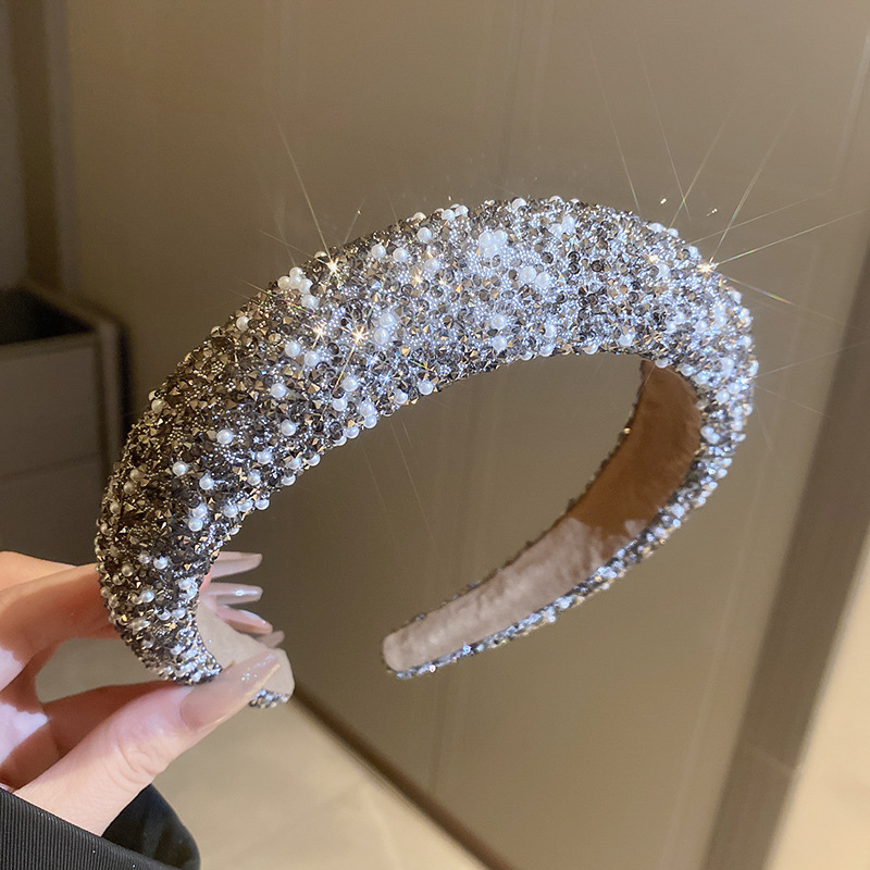 Bandeaux de luxe incrustés de strass pour femmes, mode coréenne, bandeau à pression, petite perle, bijoux de cheveux de mariage