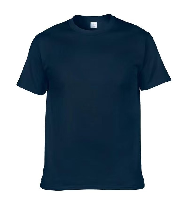 T-shirt pour homme - 100% coton pur, col rond, manches courtes, haute qualité, coupe ample, décontracté, couleur unie, imprimé personnalisé