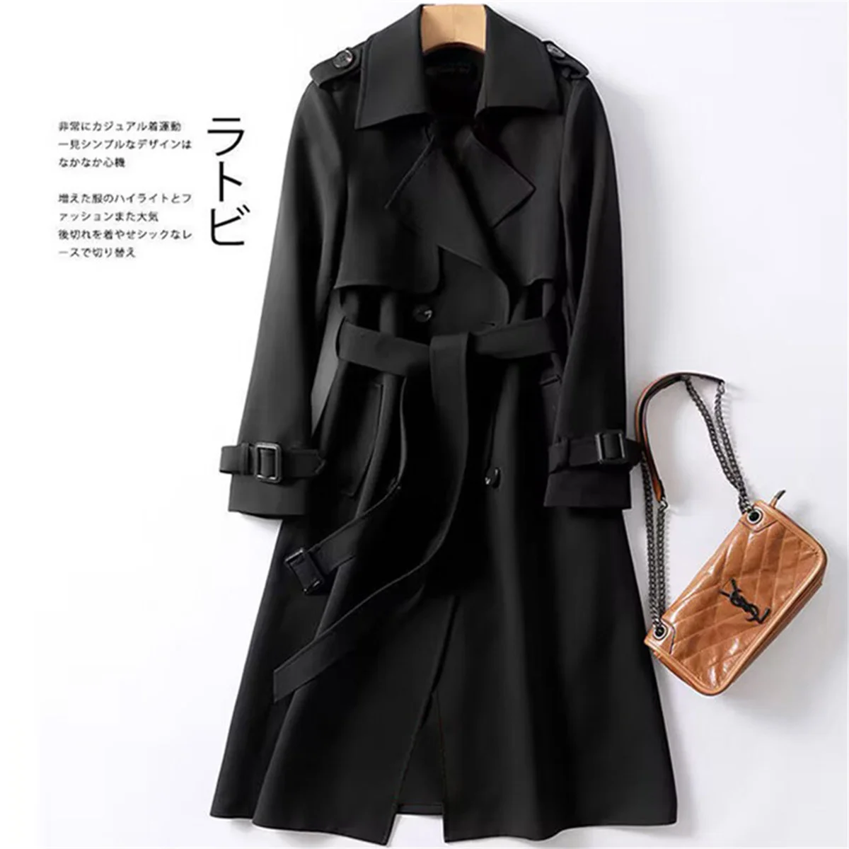 Vestes britanniques élégantes pour femmes, coupe-vent large, streetwear midi, combcasual, bureau, dame, bouton, mince, manteau chic, mode automne et hiver
