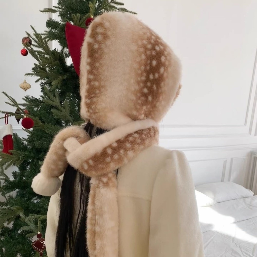 Écharpe polyvalente à capuche pour femme, chaude et épaisse, protection du cou, en fourrure, pour l'hiver
