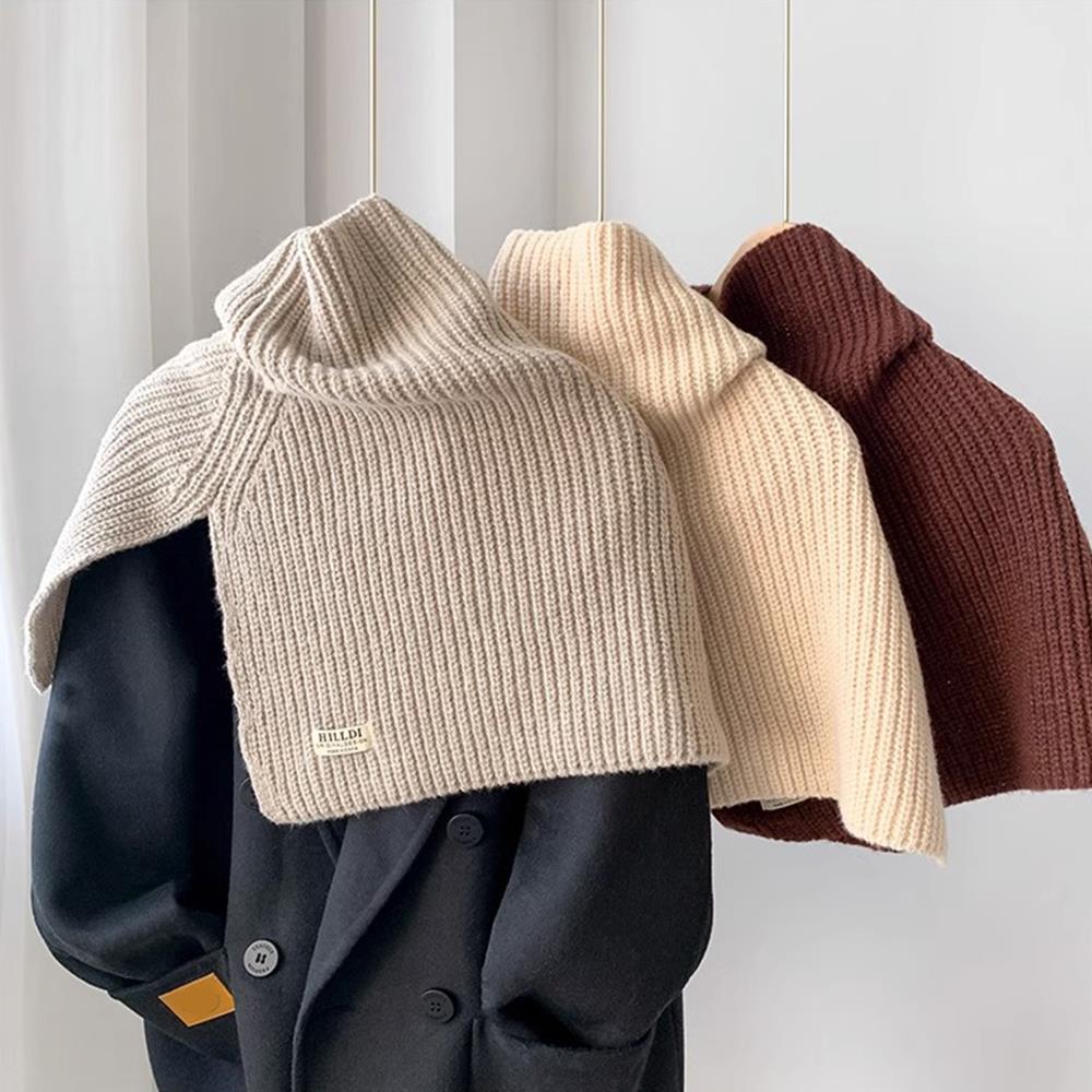 Écharpe à col roulé fendu pour femmes et filles, écharpes de mode coréenne, écharpes de pull doux, écharpes épaisses pour l'hiver, col roulé de la présidence