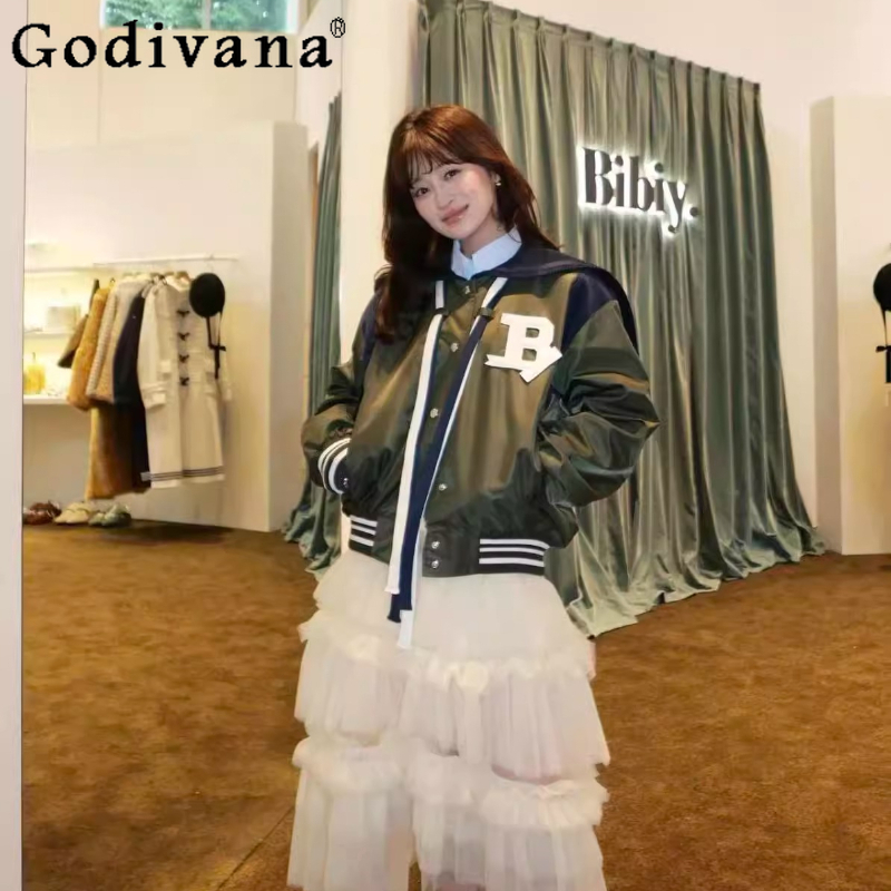 Veste douce de Style japonais pour filles, uniforme de Baseball court avec lettres brodées, Parkas décontractés quotidiens pour femmes, automne hiver 2025