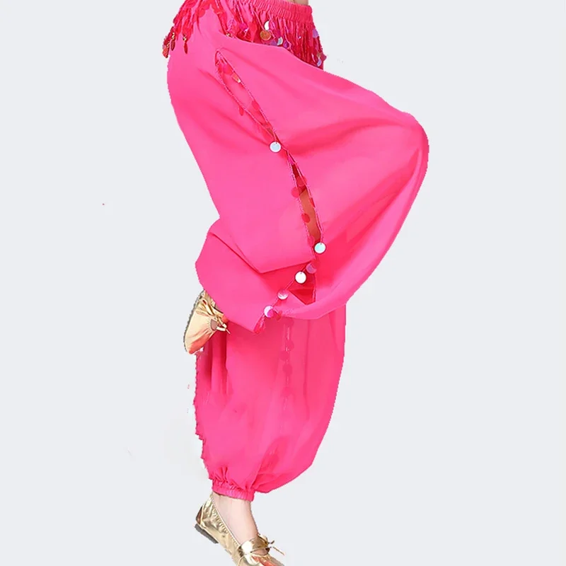Pantalon de danse du ventre pour femmes, sarouel Genie, Costume Tribal de danse du ventre orientale, pantalon Bloomers brillant indien